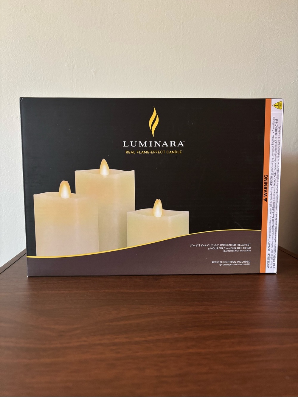 Luminara Ivory Flameless Pillar Candle Set